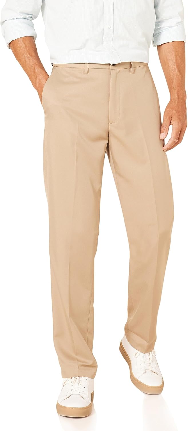 amazon essentials men's classic-fit expandable-waist flat-front dress pant Amazon Essentials Men's Classic-Fit Expandable-Waist Flat-Front Dress Pant