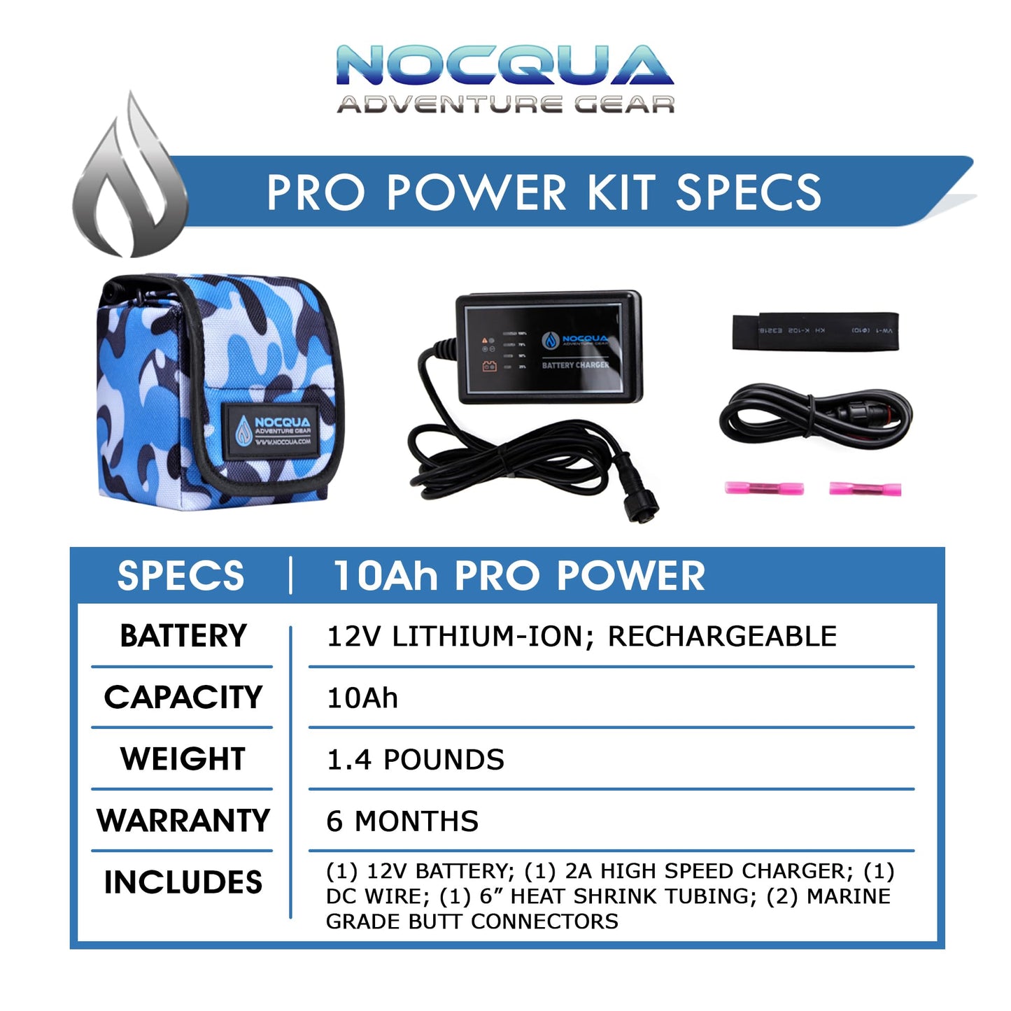 Pro Power Water-Resistant Battery & Charger Kit - Compatible with GPS, Depth & Fish Finders, & Most 12 Volt Electronics