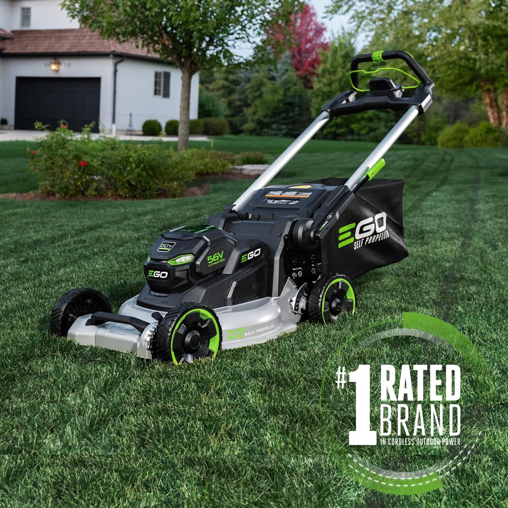 EGO POWER+ Electric Lawn Mower, Self-Propelled Cordless with Select Cut and Touch Drive, Includes 56V 7.5Ah Battery and Rapid Charger – LM2135SP