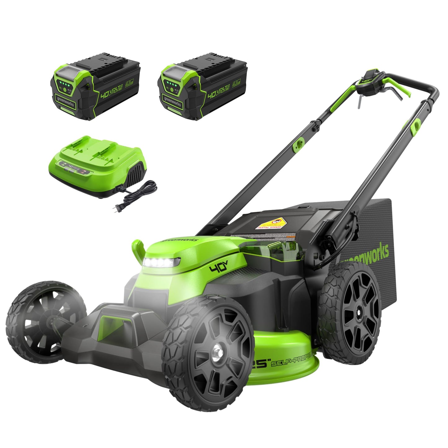 Greenworks 40V 16" Cordless Lawn Mower, Ultra-Light Push Mower with 4.0Ah Battery & Charger(75+ Tool Compatibility, 45Min Runtime)