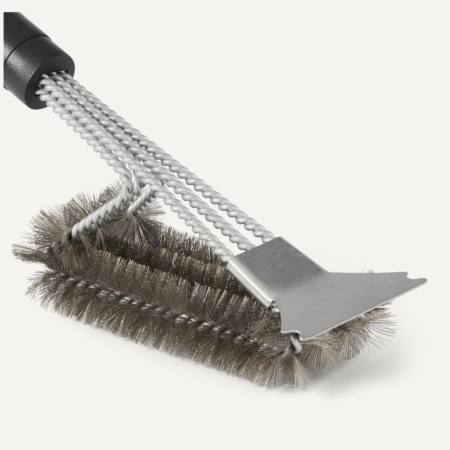 Amazon Basics Grill Brush and Scraper with Deluxe Handle, BBQ Cleaning Tool for Gas, Infrared, Charcoal, Porcelain Grills, Outdoor Grill Accessories