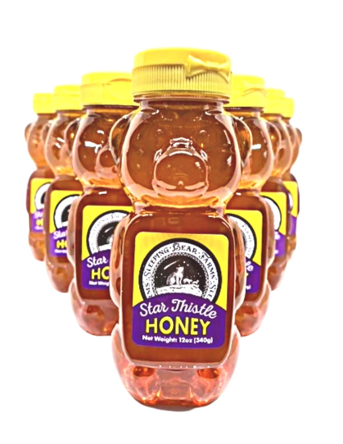 Star Thistle Honey Bear - Pure Michigan Honey, Unpasteurized, Unblended, No Additives - 12oz