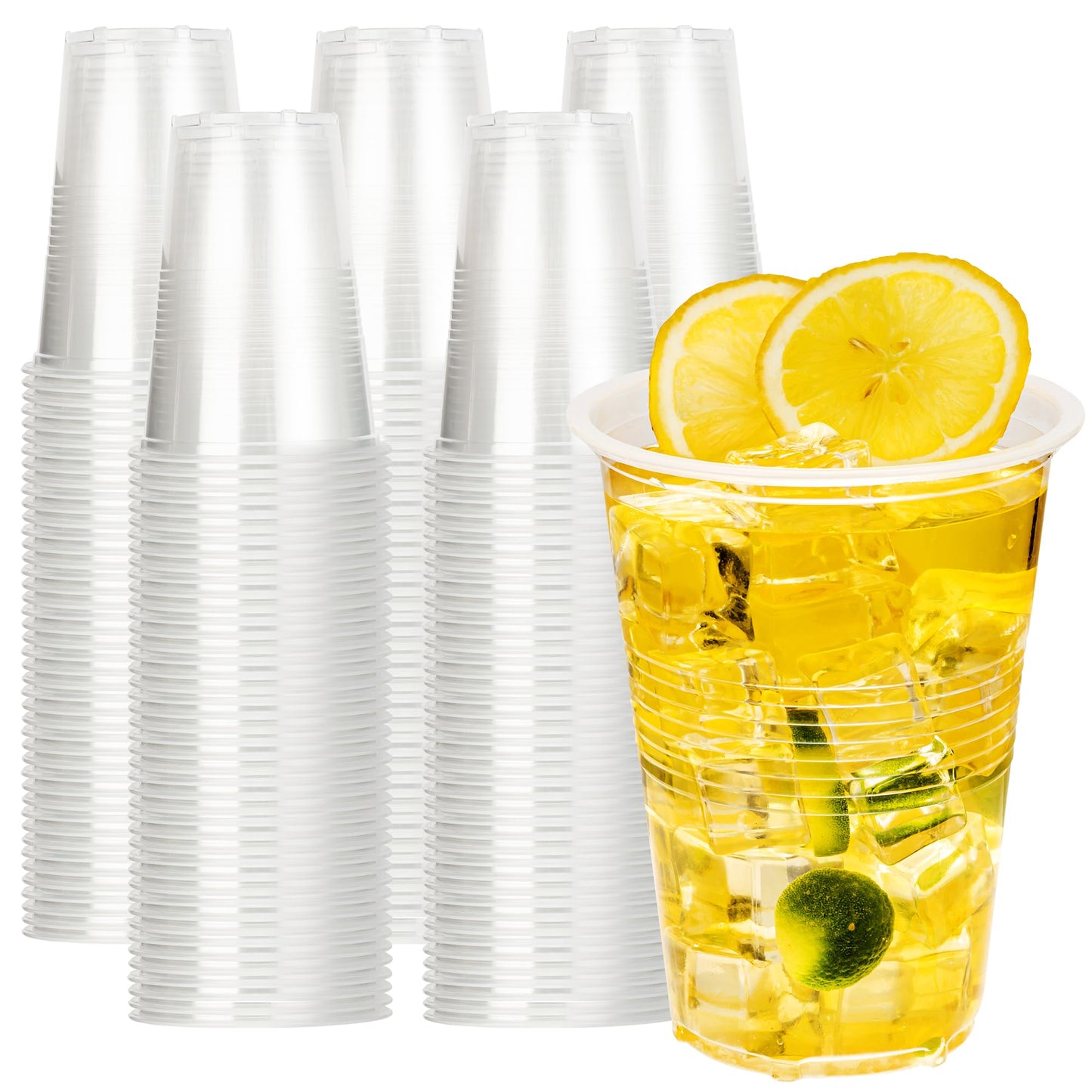 YEEHAW 9 oz Plastic Cups, 500 Pack - Clear Disposable Drinking Water Cups for Cold Beverages, Ideal for Party