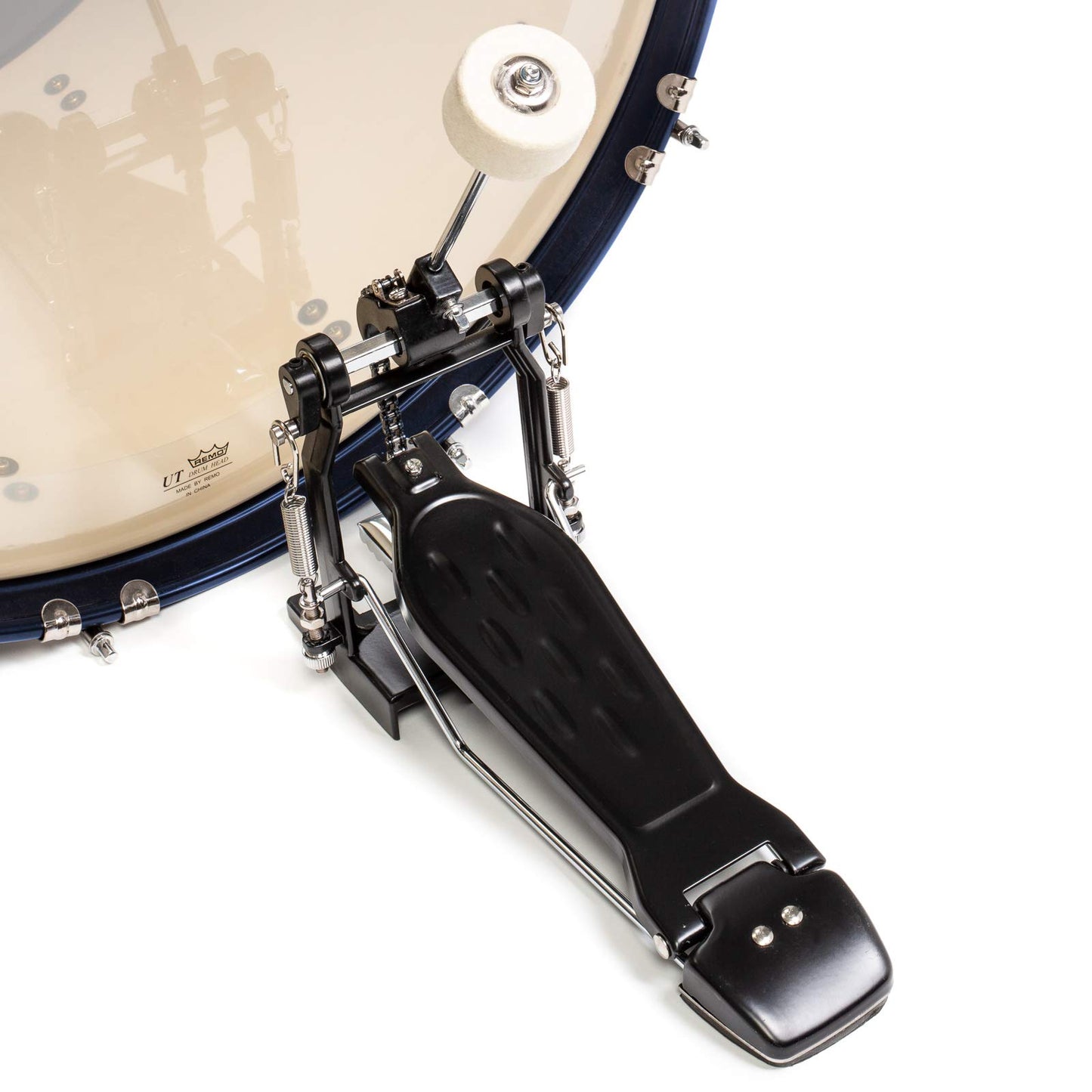 Ashthorpe 5-Piece Full Size Adult Drum Set with Remo Heads & Premium Brass Cymbals - Complete Professional Percussion Kit with Chrome Hardware - Blue