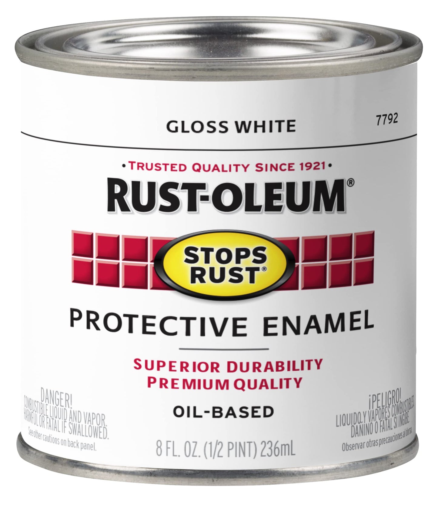 Rust-Oleum 7779502 Stops Rust Brush On Paint, Quart, Gloss Black, 32 Fl Oz (Pack of 1)
