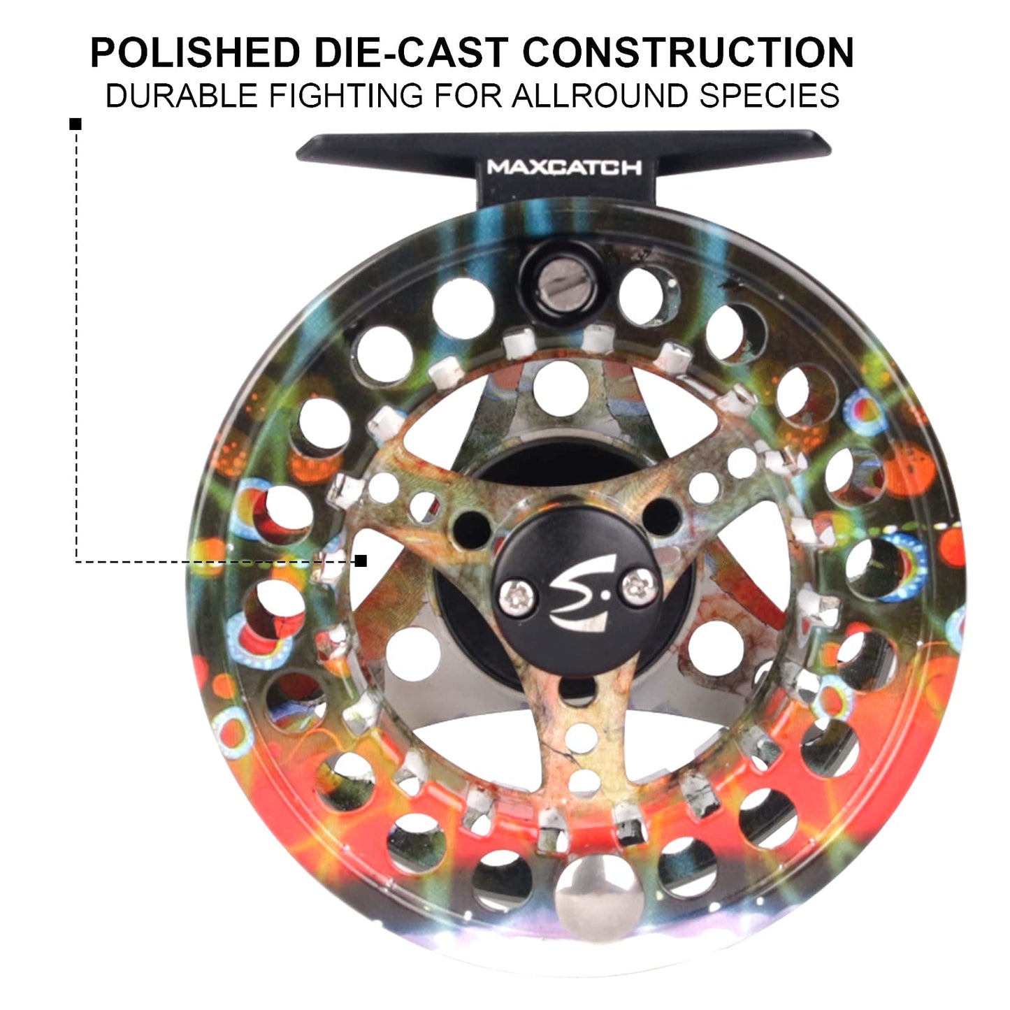 M MAXIMUMCATCH Maxcatch ECO Large Arbor Fly Fishing Reel (3/4wt 5/6wt 7/8wt) and Pre-Loaded Fly Reel with Line Combo