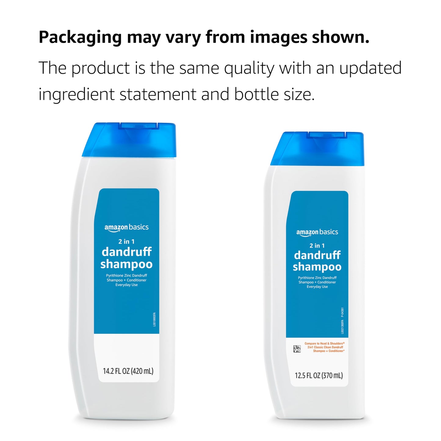 Amazon Basics 2-in-1 Anti-Dandruff Shampoo and Conditioner for Itchy Scalp, Scalp Care, Gentle, pH Balanced, Paraben-Free, Safe for All Hair Types, 12.5 Fl Oz, 6-Pack (Previously Solimo)