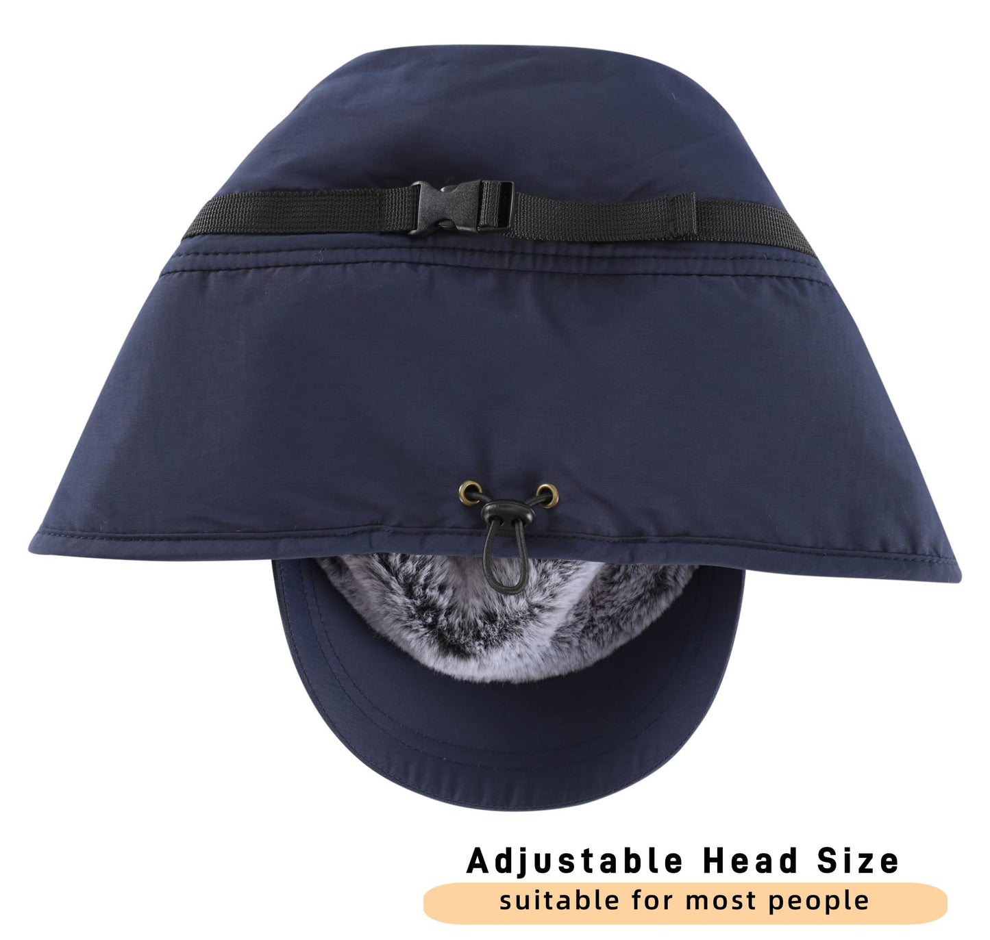 Connectyle Men's Winter Hat with Visor Warm Earflaps Hat Fully Lined Faux Fur Baseball Cap Trapper Hunting Hats