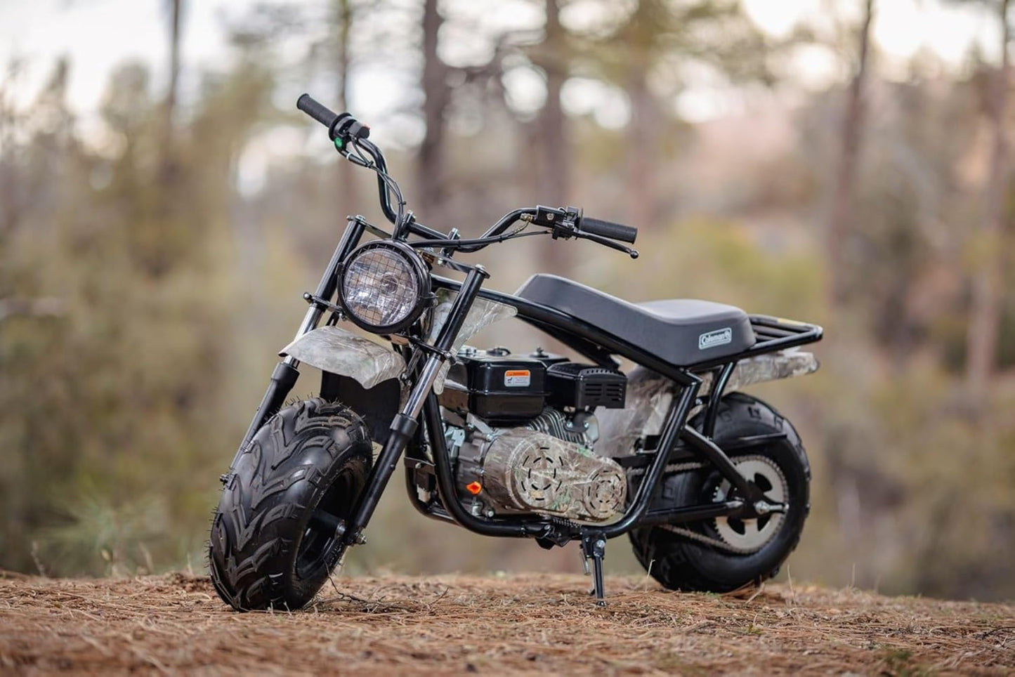 Coleman Powersports B200C 196cc Gas Powered Camo Minibike for Kids and Adults, 1-Cylinder, 4-Stroke, 23 Mph, 200 lbs Maximum Load, Ideal for Off-Road and Trail Riding