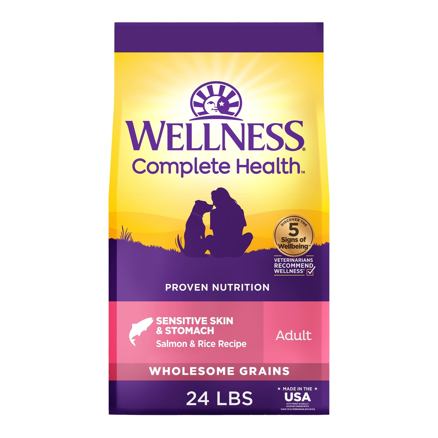 Wellness Complete Health Dry Dog Food, Wholesome Grains, Natural, Lamb & Barley Recipe, (30-Pound Bag)
