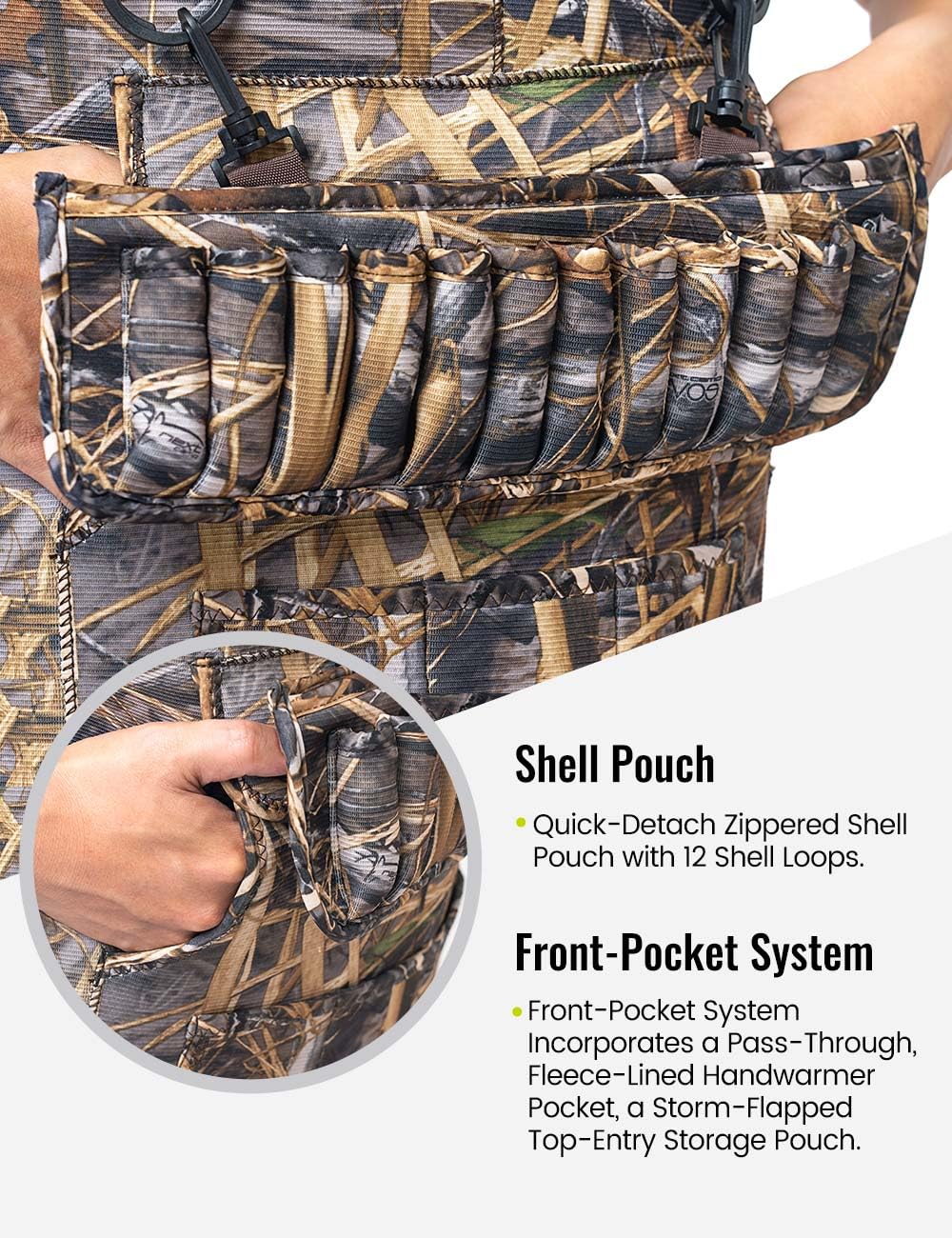TIDEWE Hunting Wader, 5mm Neoprene Chest Waders with 1400 Gram Insulation Rubber Boots, Waterproof and Seam Sealed Bootfoot Chest Wader for Fishing, Hunting (Next Camo Evos Size 10)