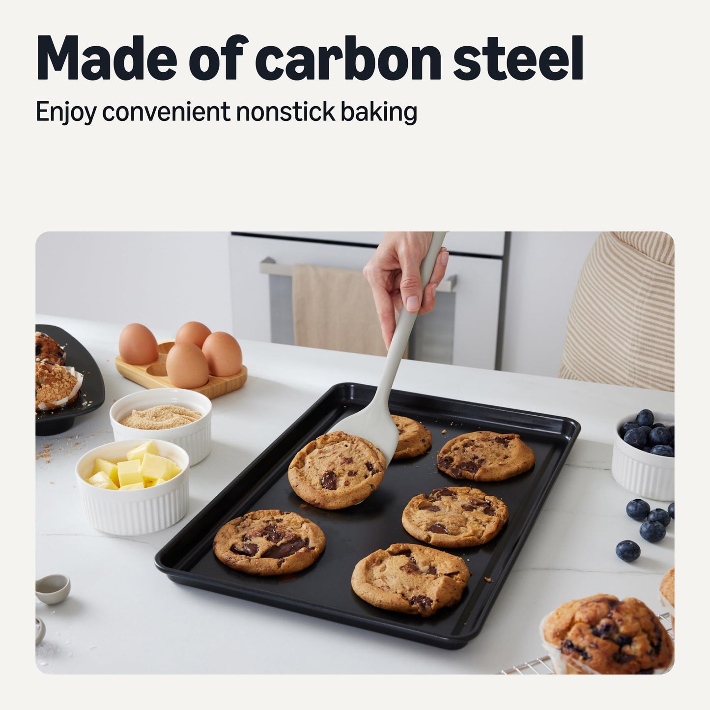 Amazon Basics Nonstick Bakeware 6-Piece Set, Stackable, Dishwasher and Oven-Safe