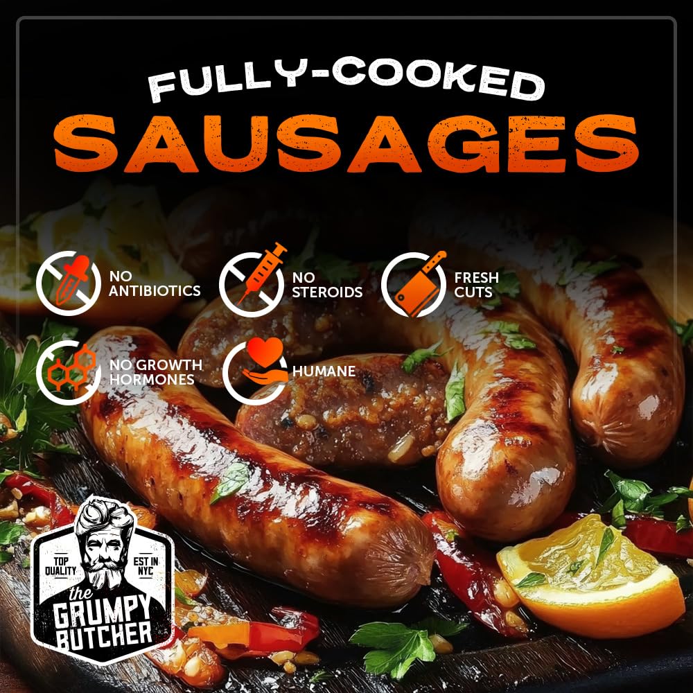 Grumpy Butcher Box Meat Food Gifts: 2 Top Sirloins Steaks (6 oz), 2 Duroc Bone in Pork Chops (14 oz) & 2 Cheese Stuffed Chicken Breasts Wrapped in Bacon (8 oz) - Gourmet Gift Basket for Men