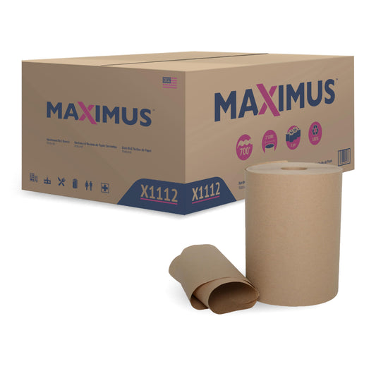 Maximus X0907 Recycled Paper Towels with Superior Absorbency, 10" Commercial Paper Towels Rolls Suitable for Office, Restaurant, and Healthcare Facilities, 6 Rolls Per Case