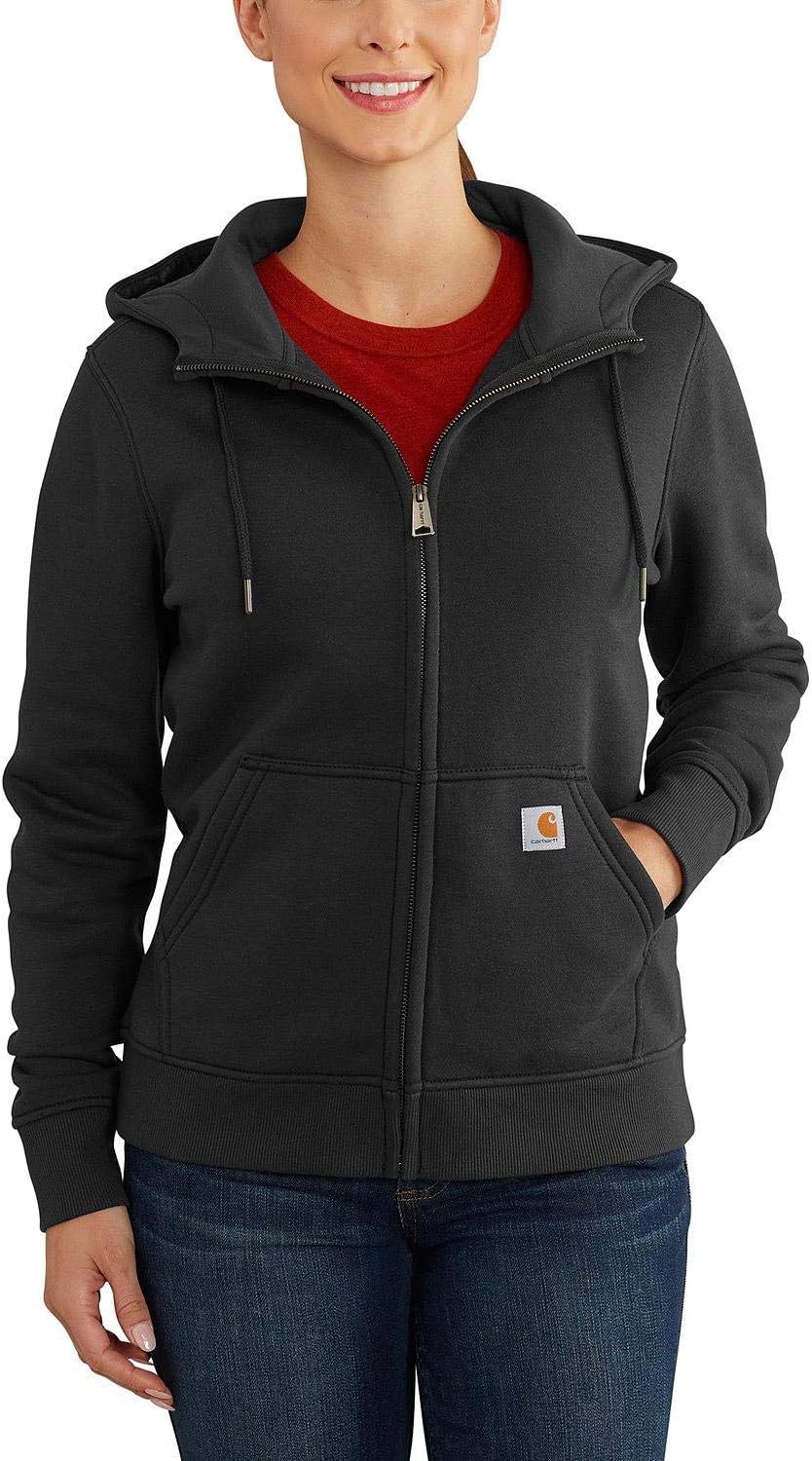 Carhartt Women's Clarksburg Full Zip Hoodie (Regular and Plus Sizes), black, Large