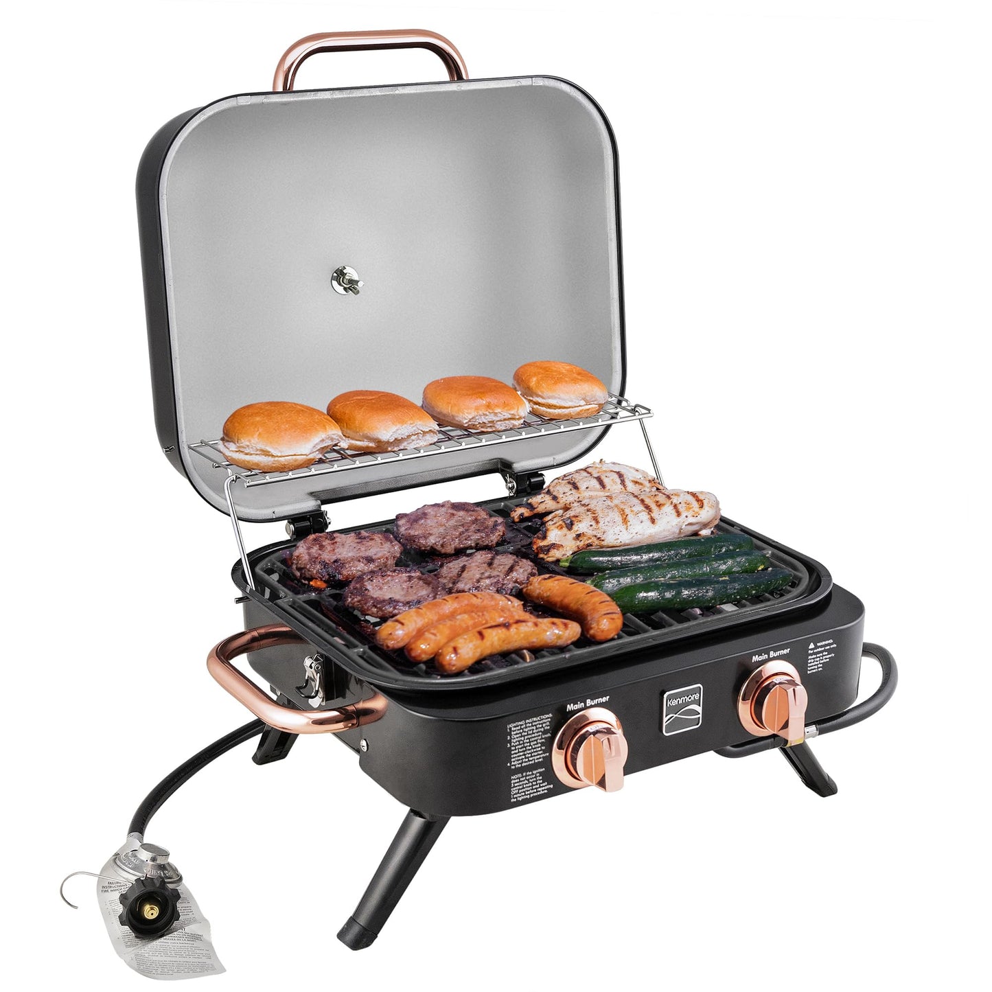 Kenmore 2-Burner Portable Tabletop Retro Gas Grill