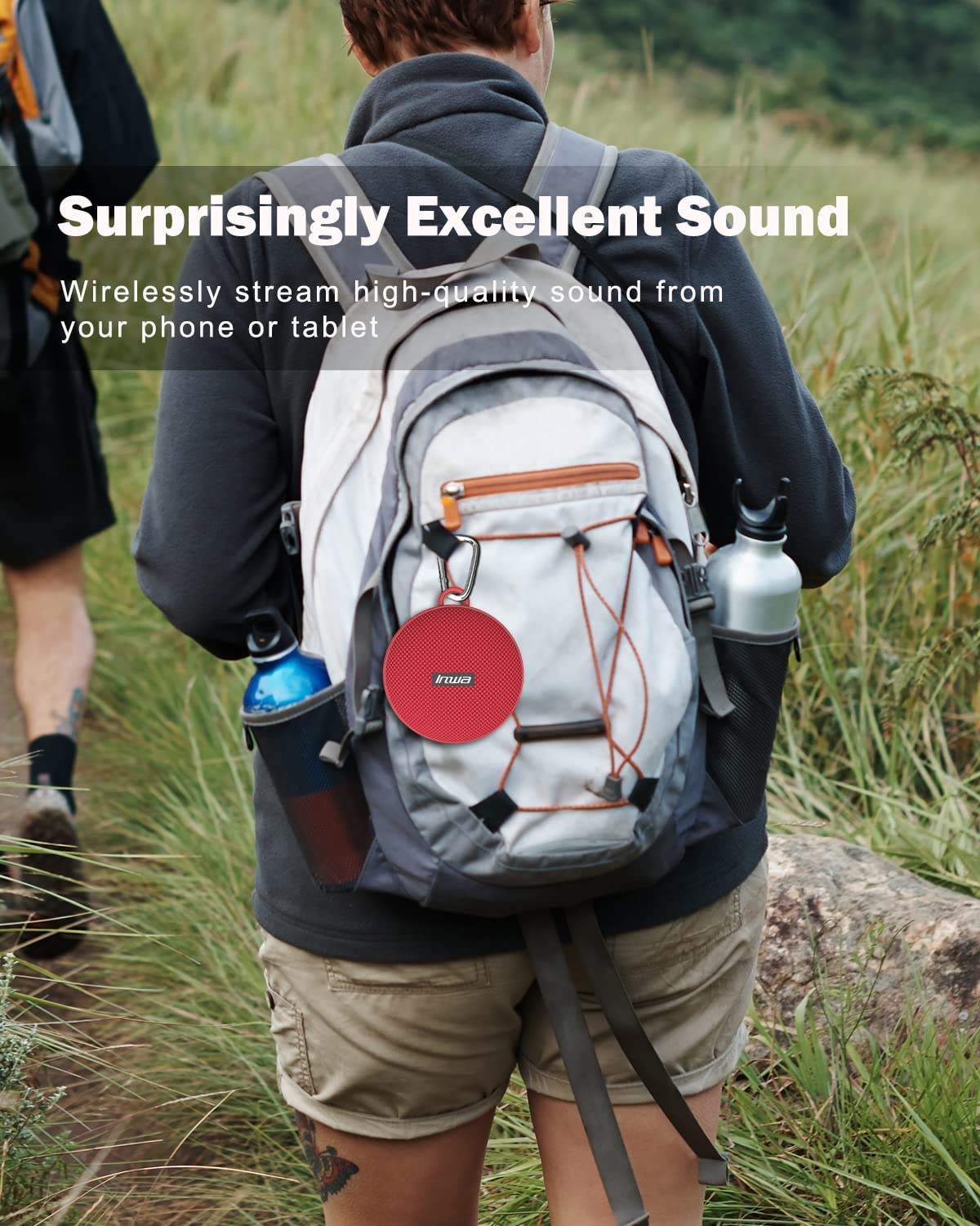 Inwa Portable Bluetooth Speaker, Bike Speakers with Speed Display, Wireless Speaker with 480 Mins Super Long of Playtime. Decent Sound, Compact Size and Loudness for Riding, Hiking, Showering, Golfing