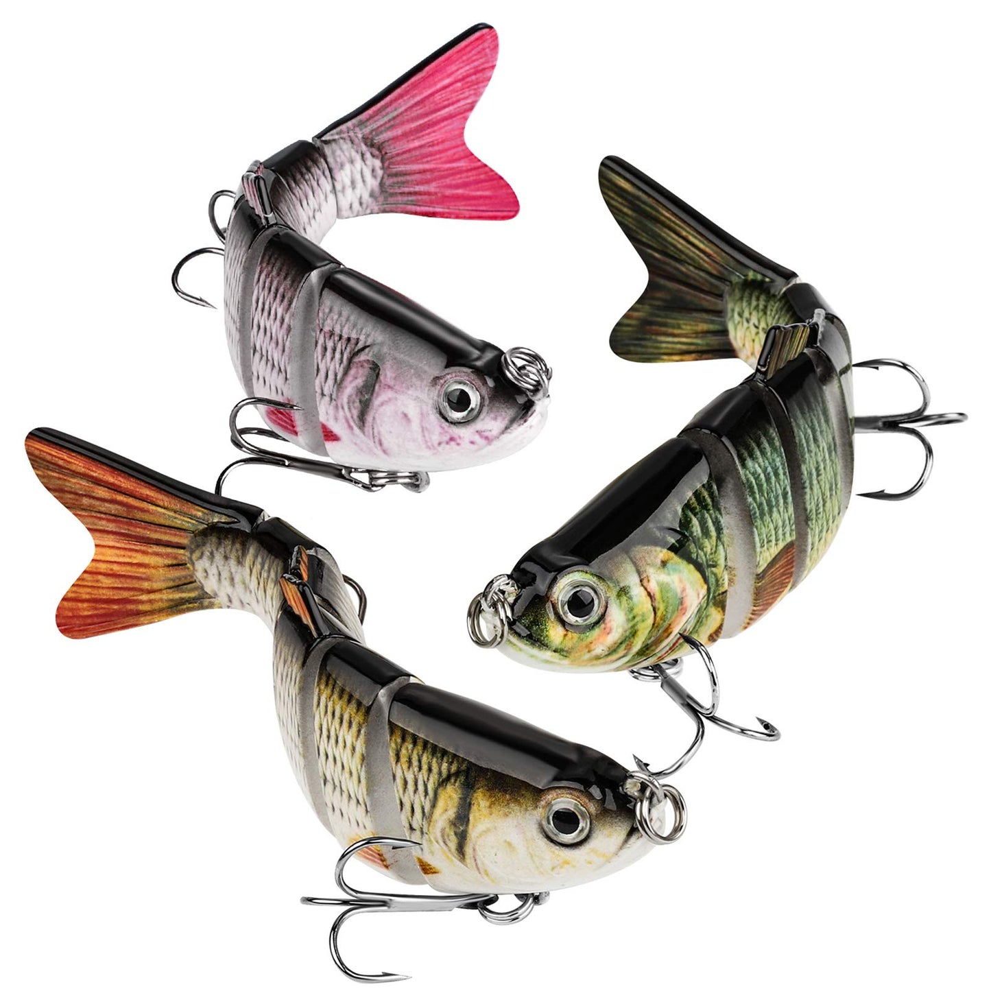 Bass Fishing Lure for Freshwater and Saltwater Lifelike Fishing Lures Multi Jointed Swimbait for Bass Trout Crappie Walleye Pike Fishing Gifts for Men