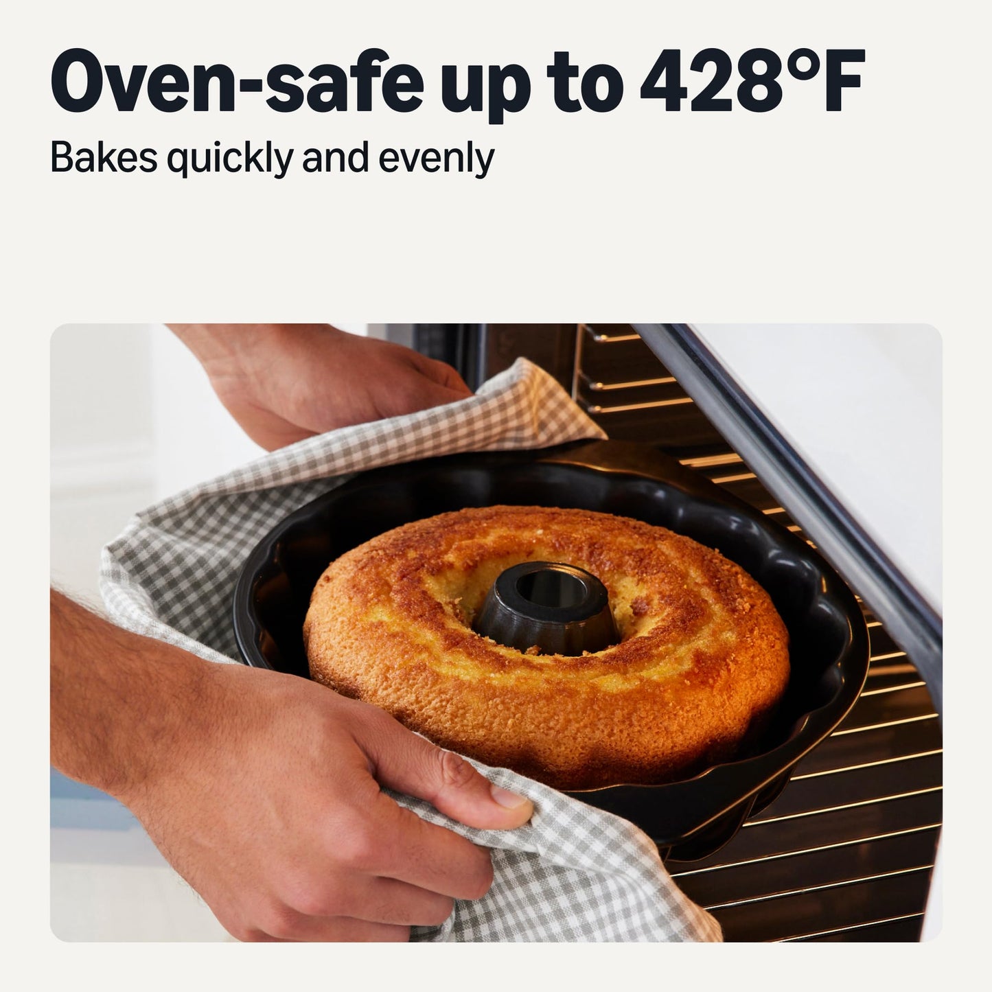 Amazon Basics Nonstick Bundt Pan, Dishwasher and Oven-Safe, 10 inch, Black