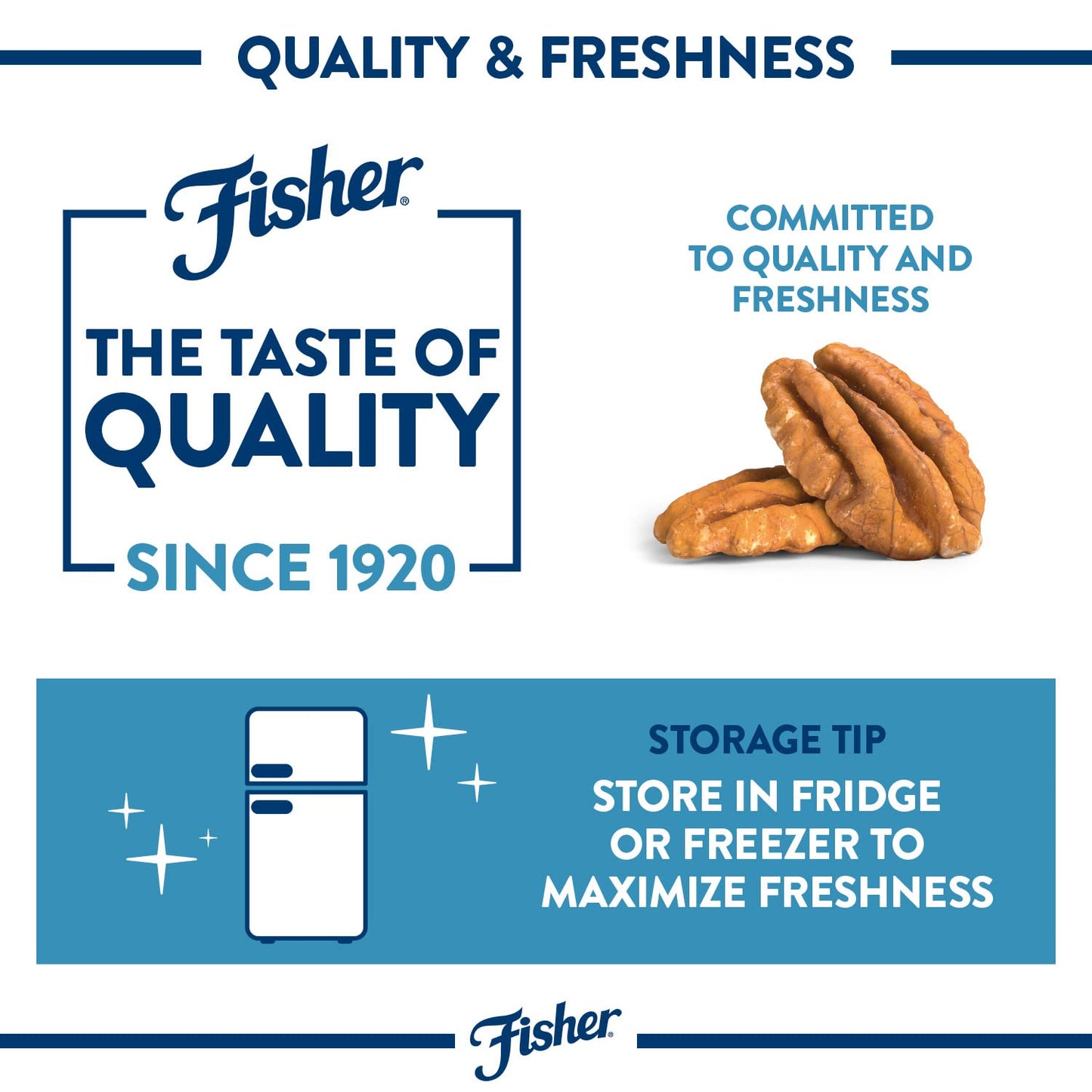 Fisher Chef's Naturals Pecan Halves 24 oz Resealable Bag, Unsalted Raw Nuts for Cooking, Baking & Snacking, Healthy Snacks for Adults, Vegan Protein, Keto Snack, Gluten Free Raw Pecans Halves
