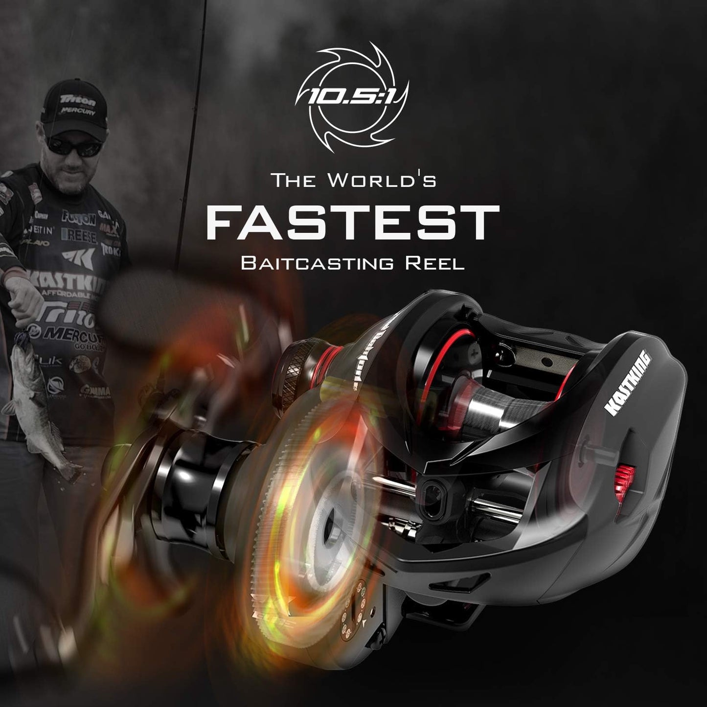 KastKing Speed Demon Elite Baitcasting Reels,10.5:1 Gear Ratio Fishing Reel,Left Handed Baitcaster