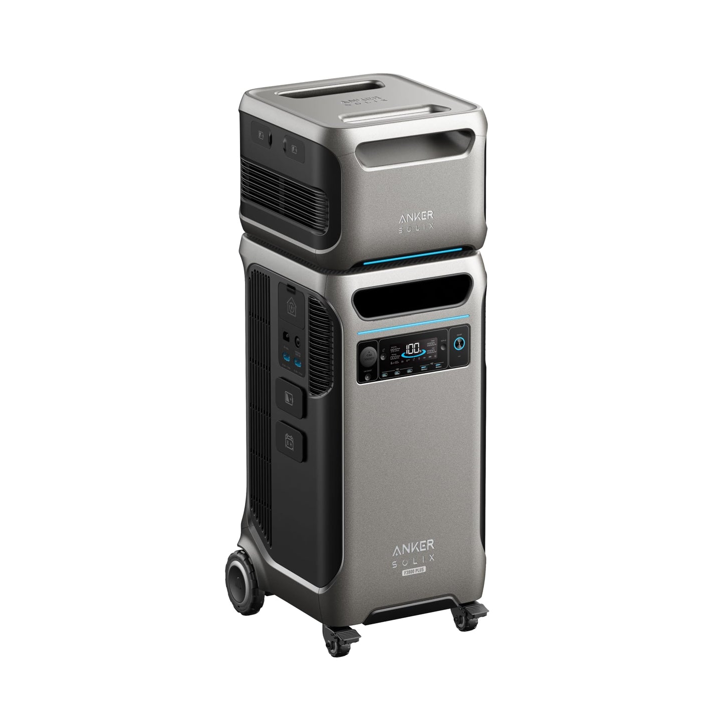 Anker SOLIX F3800 Plus Portable Power Station with 400W Solar Panel, 3,840Wh, 6,000W AC Output, 120V/240V, Generators for Home Use, Works with Generator, For Power Outages, RVs, and Emergencies