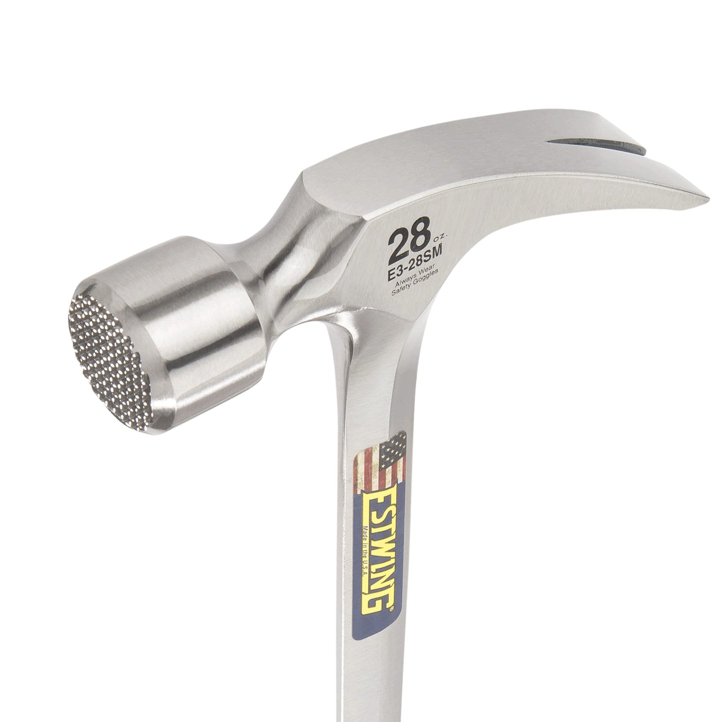 ESTWING Framing Hammer - 22 oz Long Handle Straight Rip Claw with Milled Face & Shock Reduction Grip - E3-22SM