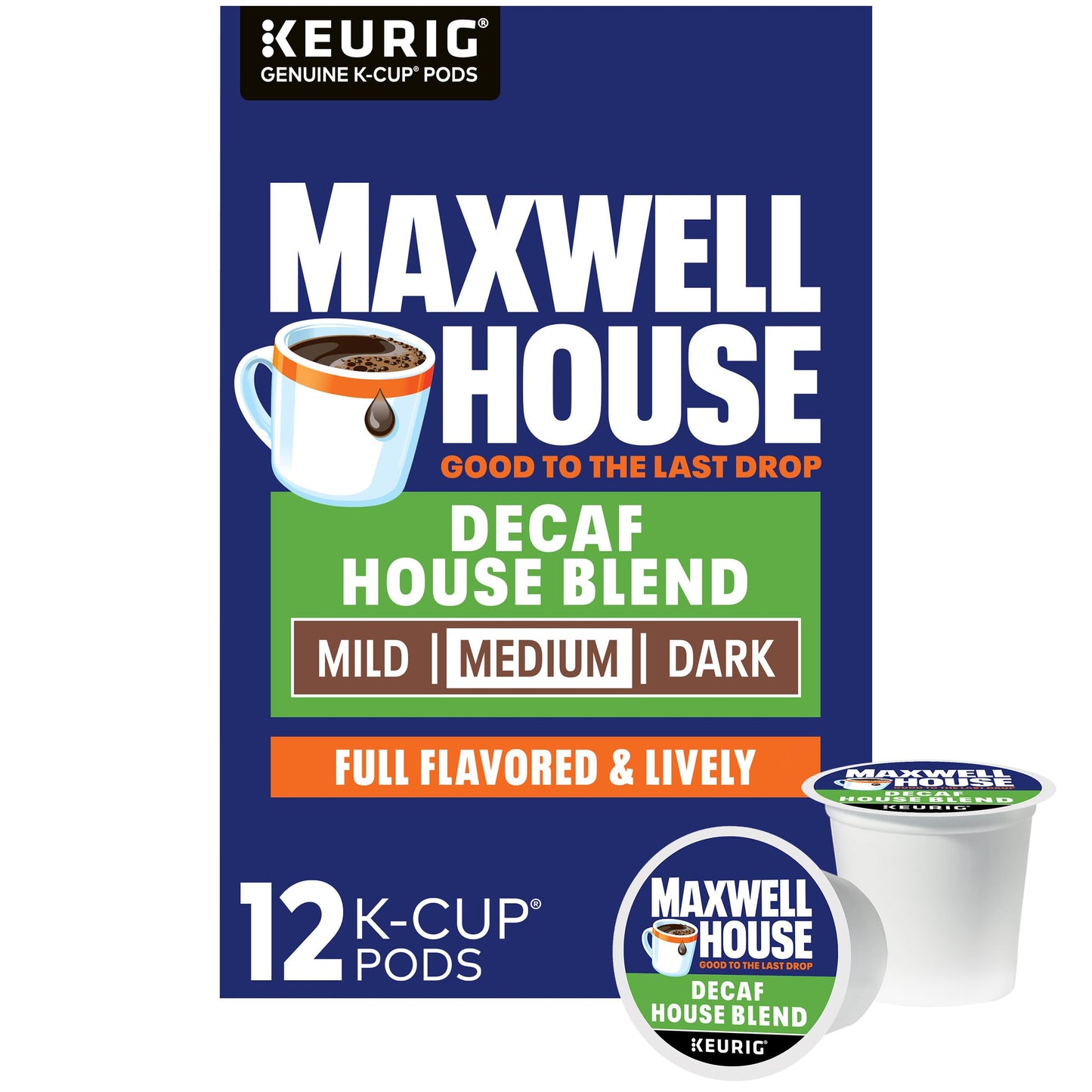 Maxwell House Decaf House Blend Medium Roast K-Cup Coffee Pods, 84 ct Box