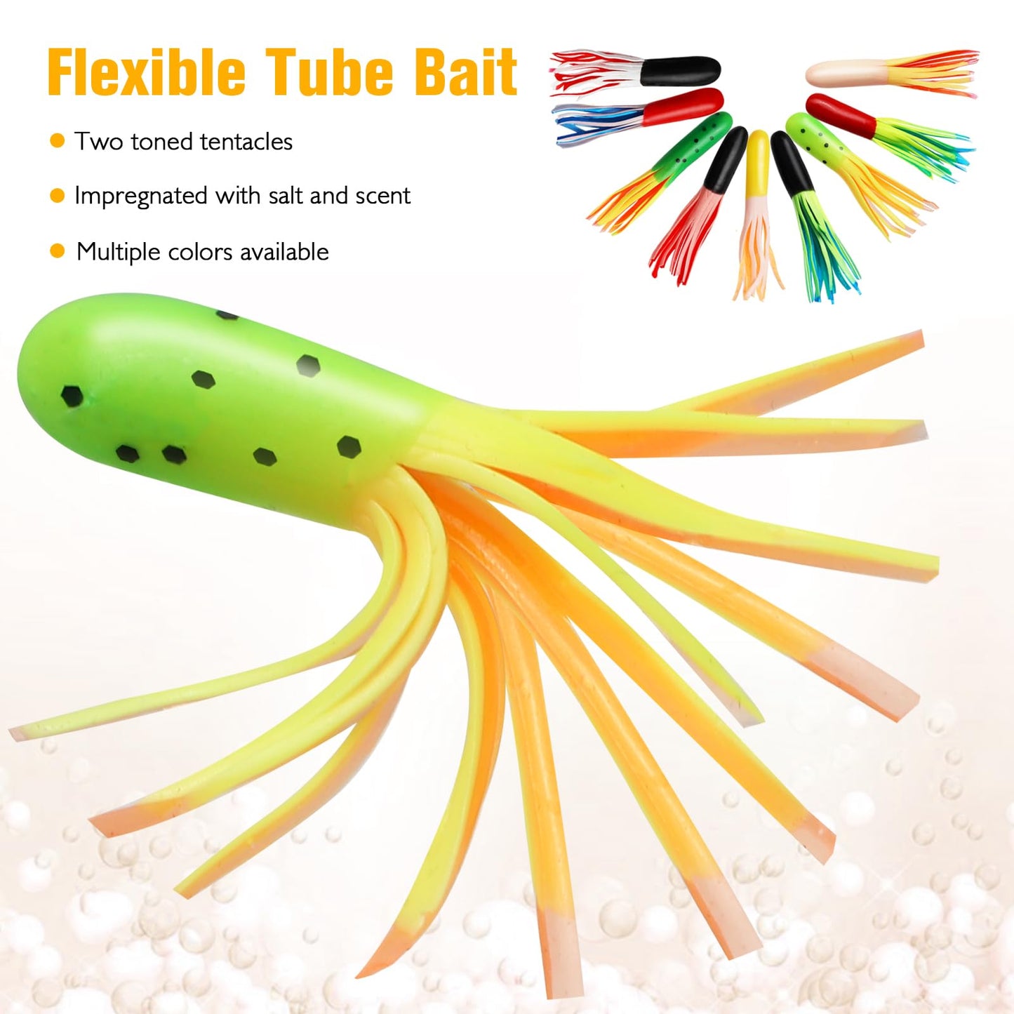 Dovesun Crappie Lures with Jig Heads Kit, Soft Plastic Grubs-Tube Baits 1/8oz 1/16oz 1/32oz Crappie Jigs Walleye Trout Bass Crappie Baits 95-120pcs