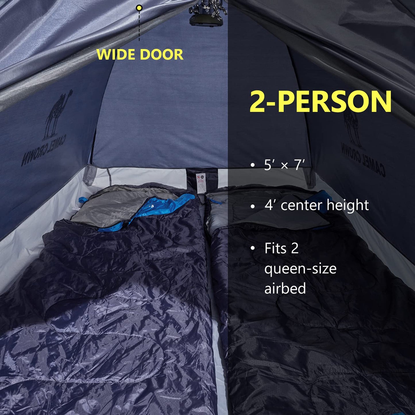 CAMEL CROWN Tents for Camping 2/3/4/5 Person Camping Dome Tent, Waterproof,Spacious, Lightweight Portable Backpacking Tent for Outdoor Camping/Hiking
