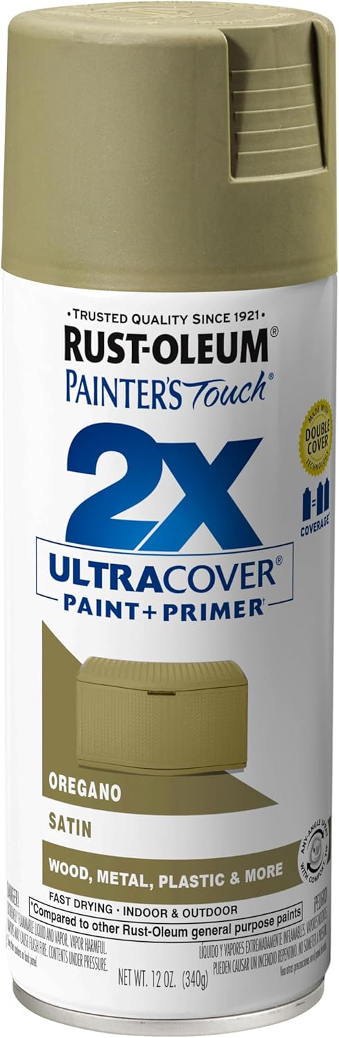 Rust-Oleum 331182 Painter's Touch 2X Ultra Cover Spray Paint, 12 oz, Ultra Matte Black