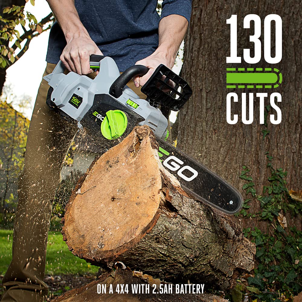 EGO POWER+ Chain Saw, 16” Battery Powered Chainsaw, Electric Cordless, Includes 56V 4.0Ah Battery and Charger – CS1613