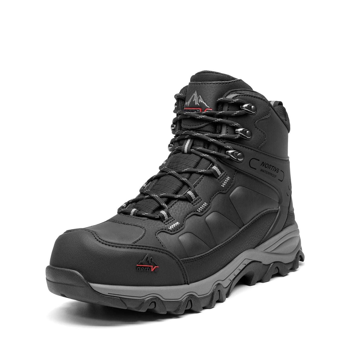 NORTIV 8 Waterproof Steel Toe Boots for Men Slip Resistant Safety Industrial Boots
