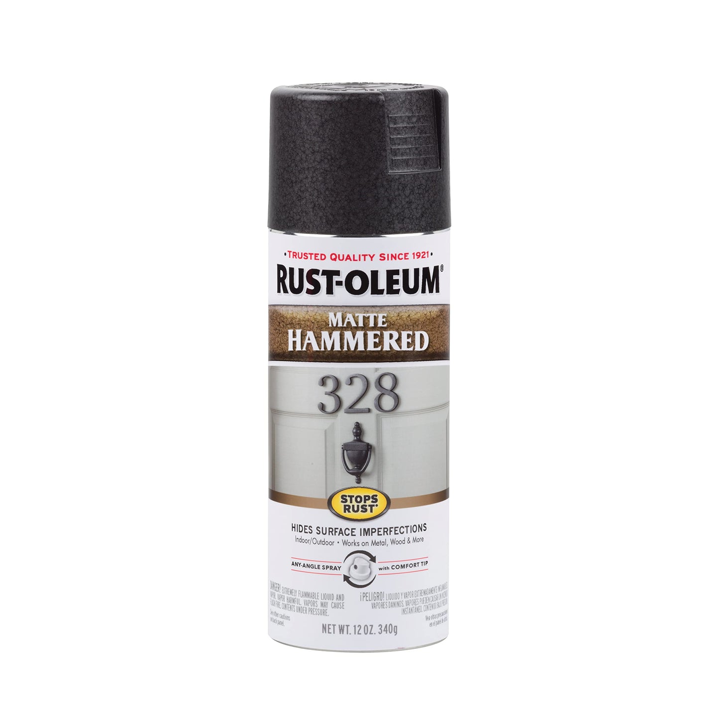 Rust-Oleum 7214830-6PK Stops Rust Hammered Spray Paint, 12 oz, Gray, 6 Pack