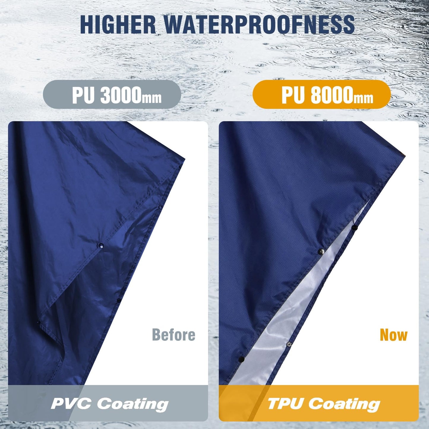 ANYOO Hooded Rain Poncho for Adults Waterproof Lightweight Rain Coat for Men Women Reusable Rain Jacket for Emergency Outdoor