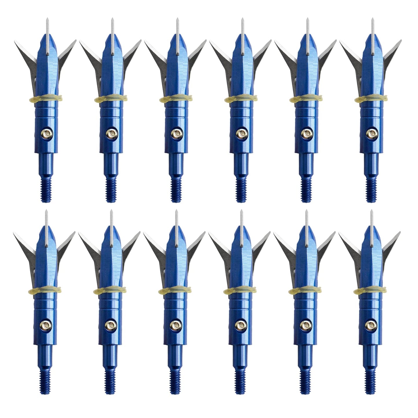 12pcs Hunting Broadheads 100 Grain Archery Broadheads New Stell Broadheads + 1 pcs Black Broadhead Case for Arrowheads