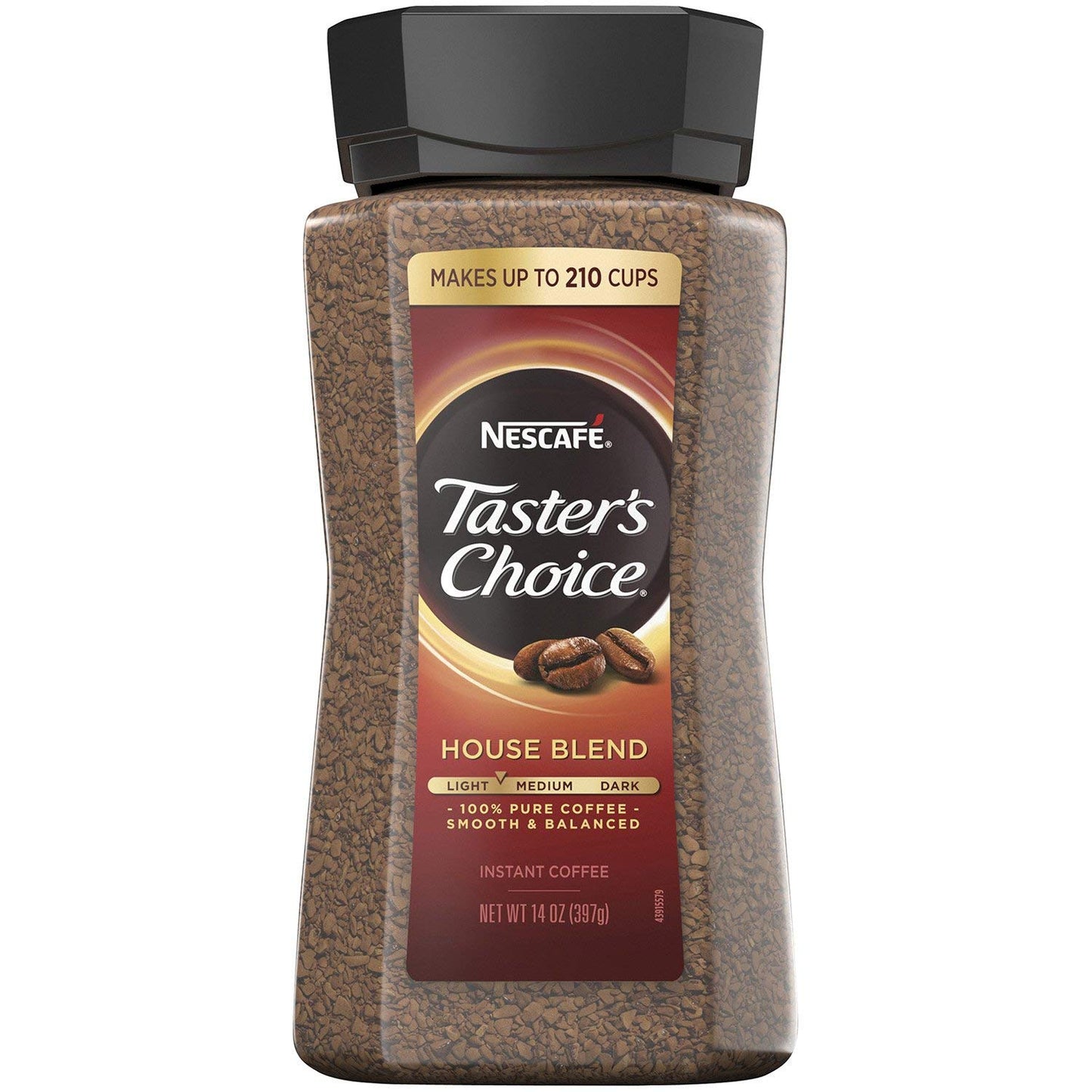 NESCAFÉ Taster's Choice Instant Coffee Light Medium Roast, House Blend, 2 Jars (7 Oz Each)