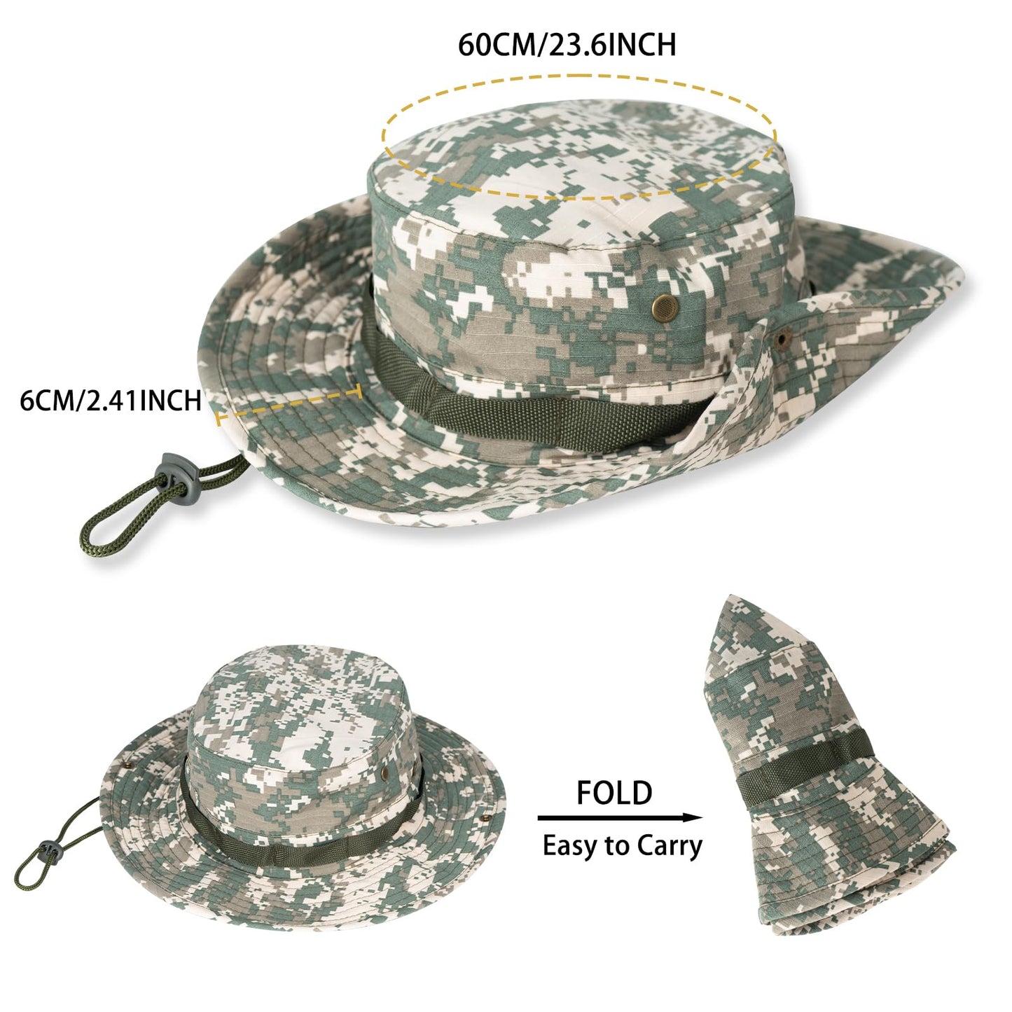 Sun Hats for Men Women Boonie Hat UPF 50+ Bucket Hat Wide Brim UV Protection Fishing Hiking Safari Outdoor Hats