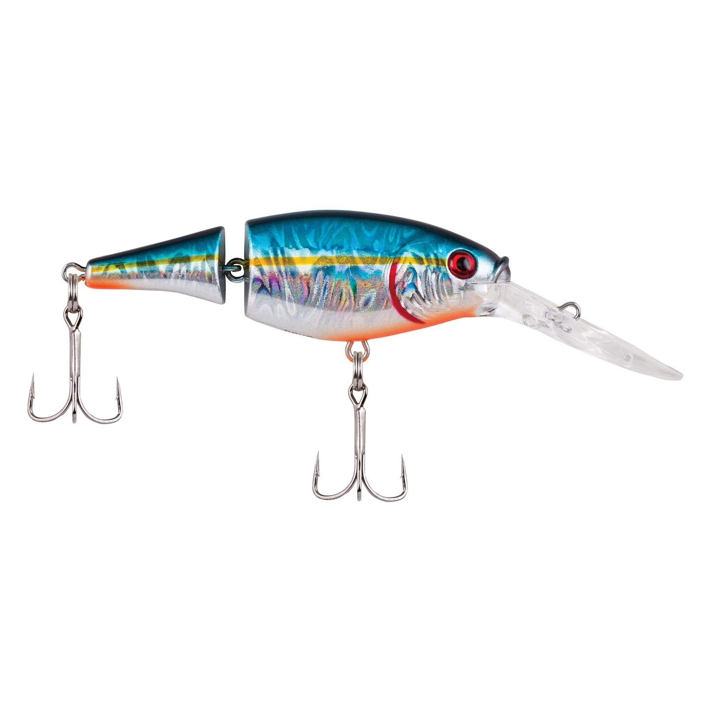 Berkley Flicker Shad Jointed Crankbait, 2 Pack, Red Tiger, 1/3 oz, 2 3/4in, 7'-9' Dive Depth