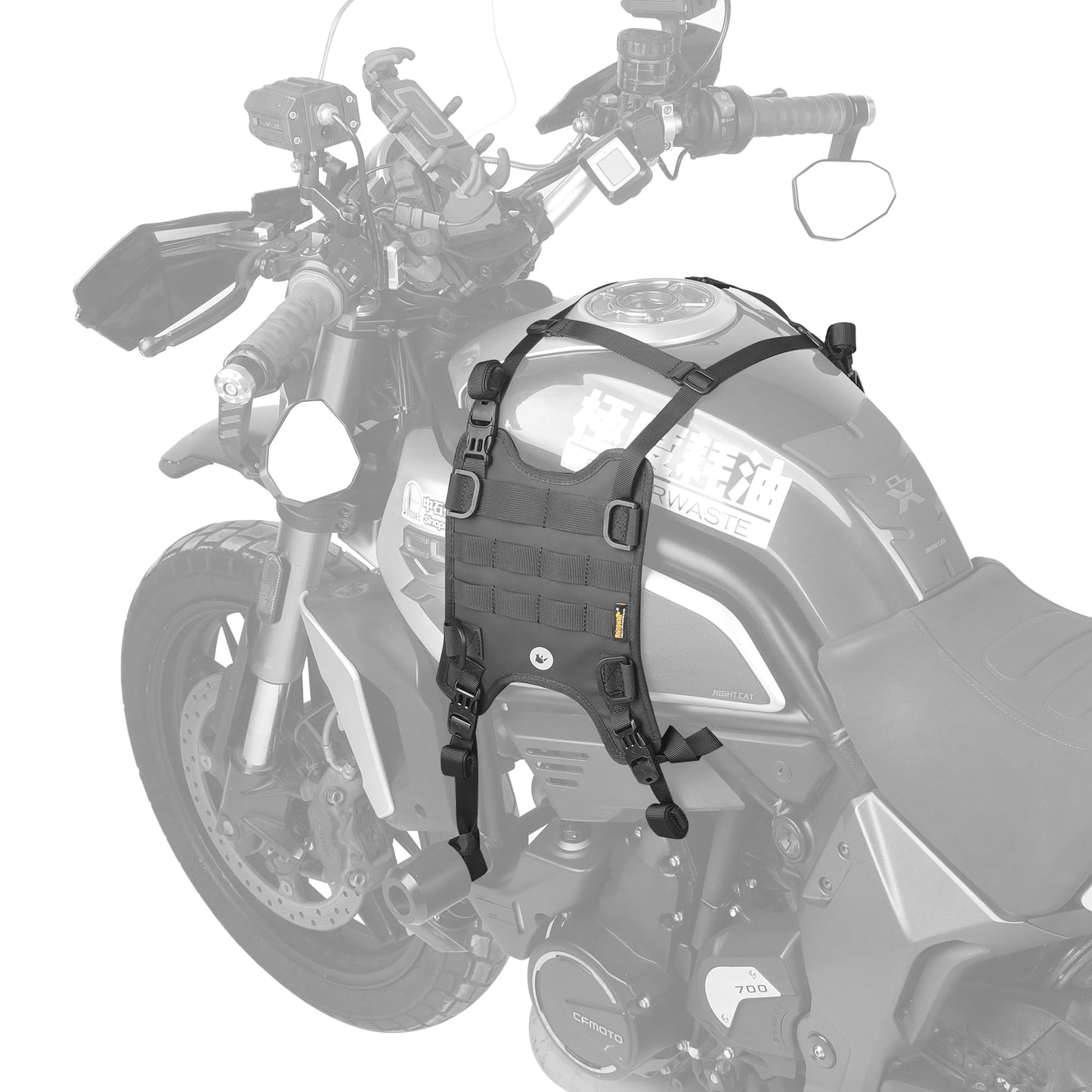 Rhinowalk Motorcycle Tail Bag Motorbike Side Bag 8L Full Waterproof Motor Saddle Pannier Bag Rear Rack Trunk Professional Motor Accessories-Black