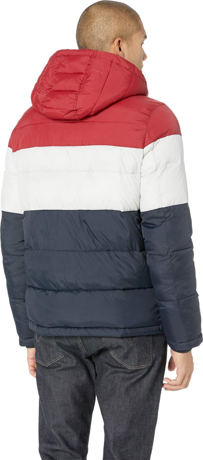 Tommy Hilfiger Men's Classic Hooded Puffer Jacket (Standard and Big & Tall), red/white/midnight, XX-Large