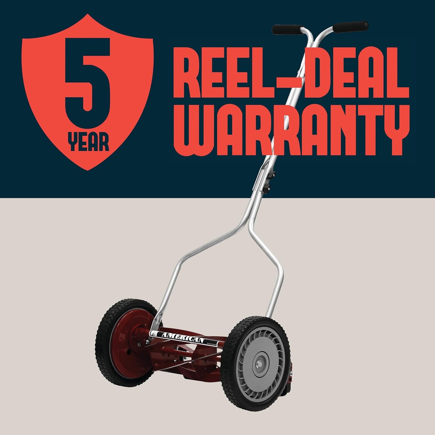American Lawn Mower Company 1204-14 14-Inch 4-Blade Push Reel Lawn Mower, Red
