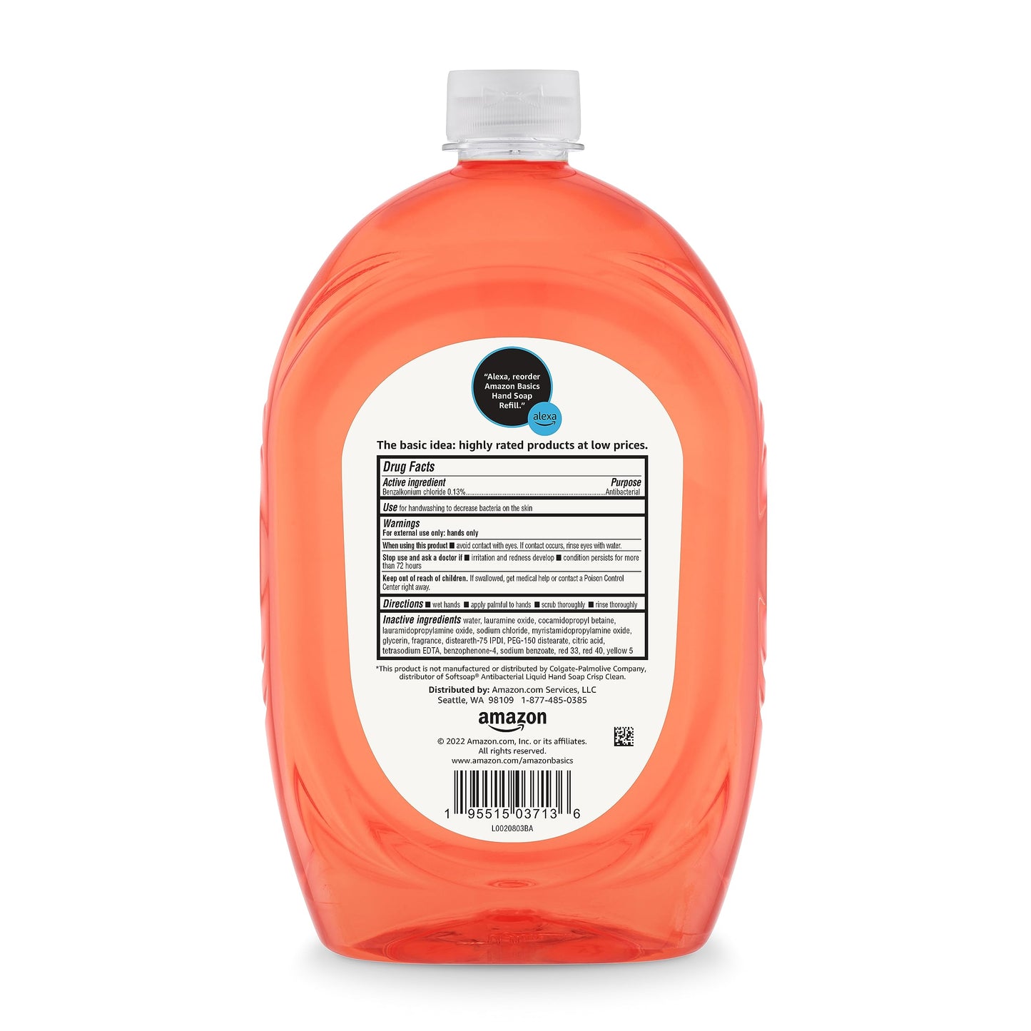 Amazon Basics Liquid Hand Soap Refill, Light Moisturizing, Triclosan-Free, Dermatologist-Tested, pH Balanced, Citrus, 50 Fl Oz (Pack of 2) (Previously Solimo)