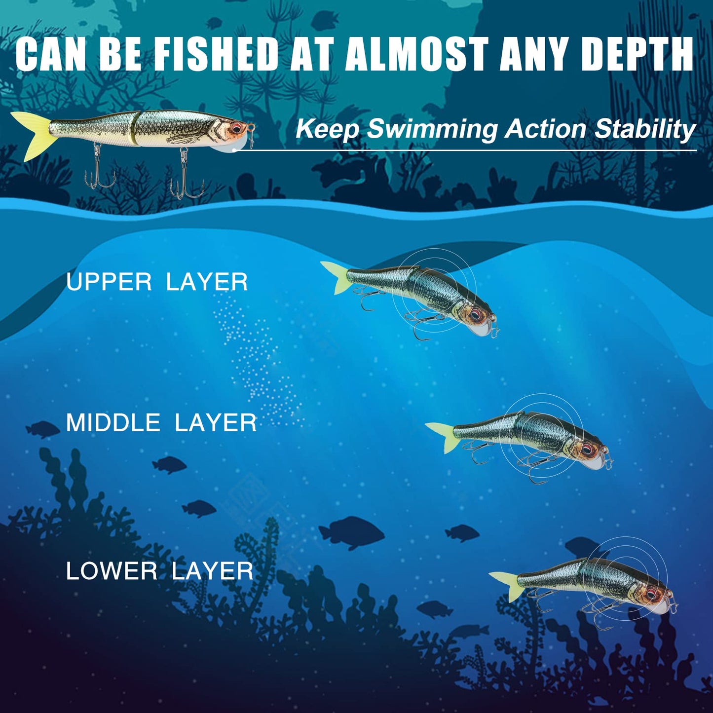 TRUSCEND Swimmax for Saltwater and Freshwater, Realistic Fishing Lures for Bass Trout Crappie Walleye Pike Bluegill Salmon, Swimbait for Bass Fishing, Amazing Fishing Gear Gifts for Family Fishing