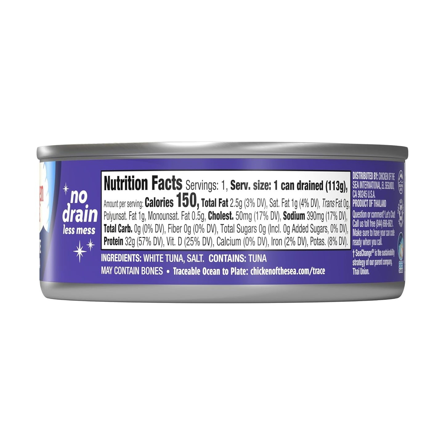 Chicken of the Sea Chunk White Albacore Tuna in Water, Wild Caught Canned Tuna, 12 oz. Can (Pack of 12)