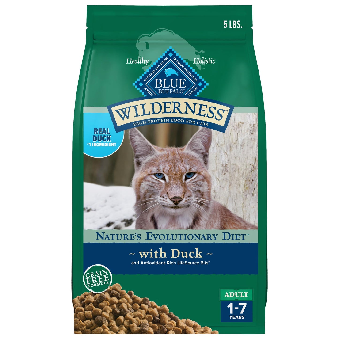 Blue Buffalo Wilderness Natural Adult Dry Cat Food, High-Protein and Grain-Free Diet, Supports Healthy Muscle Development and a Healthy Immune System, Chicken, 12-lb. Bag