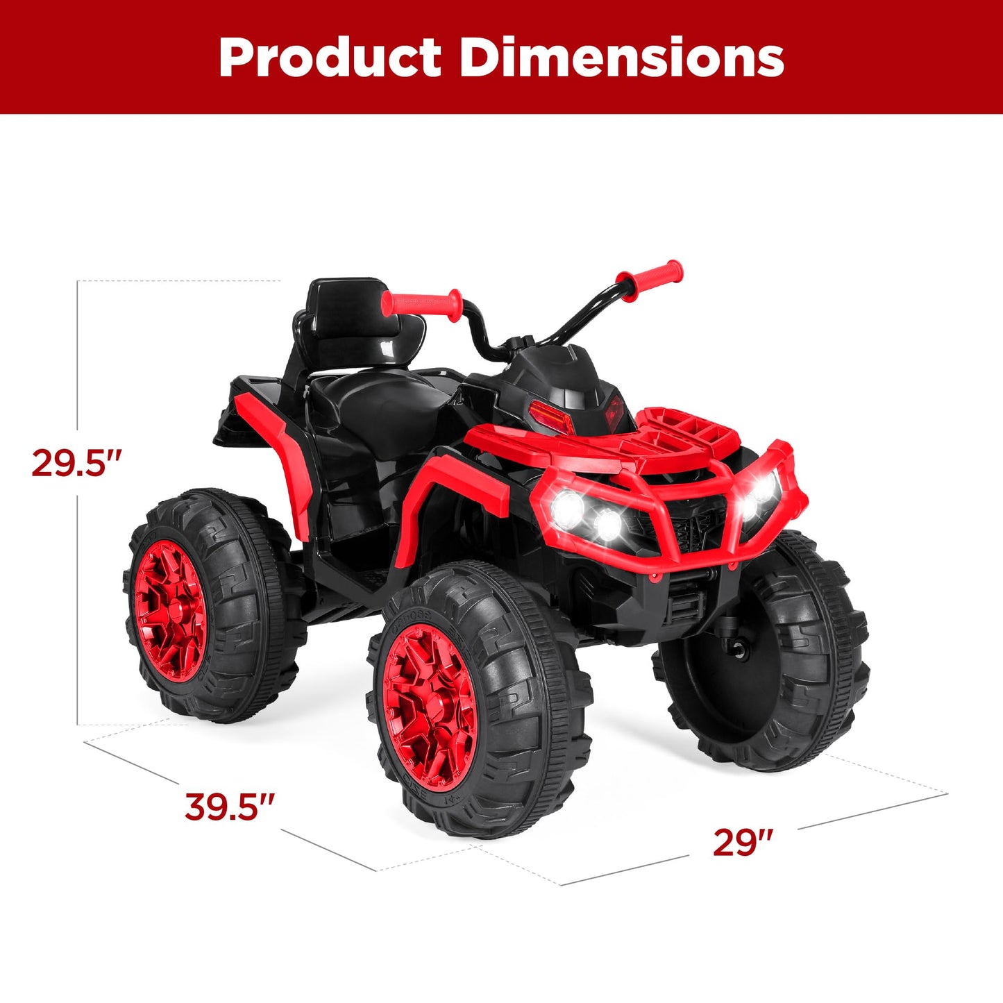 Best Choice Products 12V Kids Ride-On Electric ATV, 4-Wheeler Quad Car Toy w/Bluetooth Audio, 3.7mph Max Speed, Treaded Tires, LED Headlights, Radio - Black