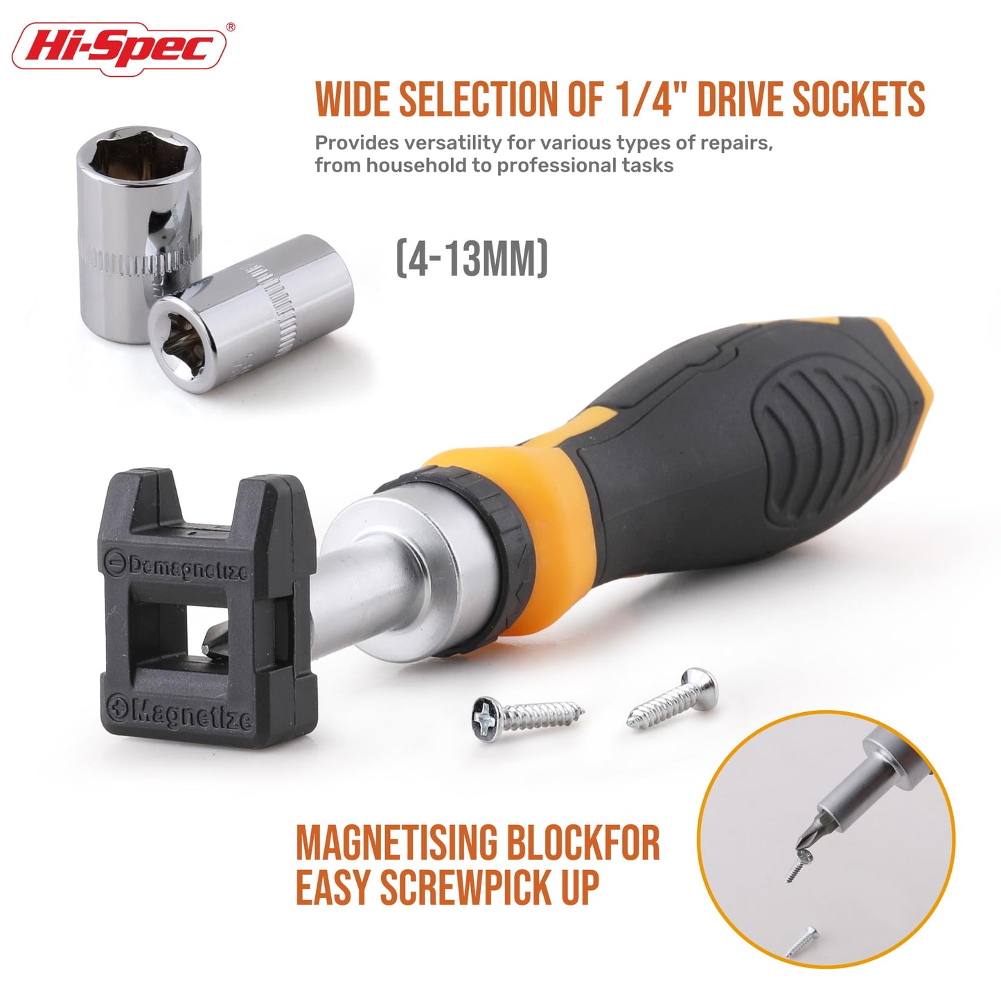 Hi-Spec 101pc Multi Bits Screwdriver & Ratcheting Handle Tool Set Kit. Complete 1/4” Hex Screwdriving with Tamper Proof Security Driver Bits