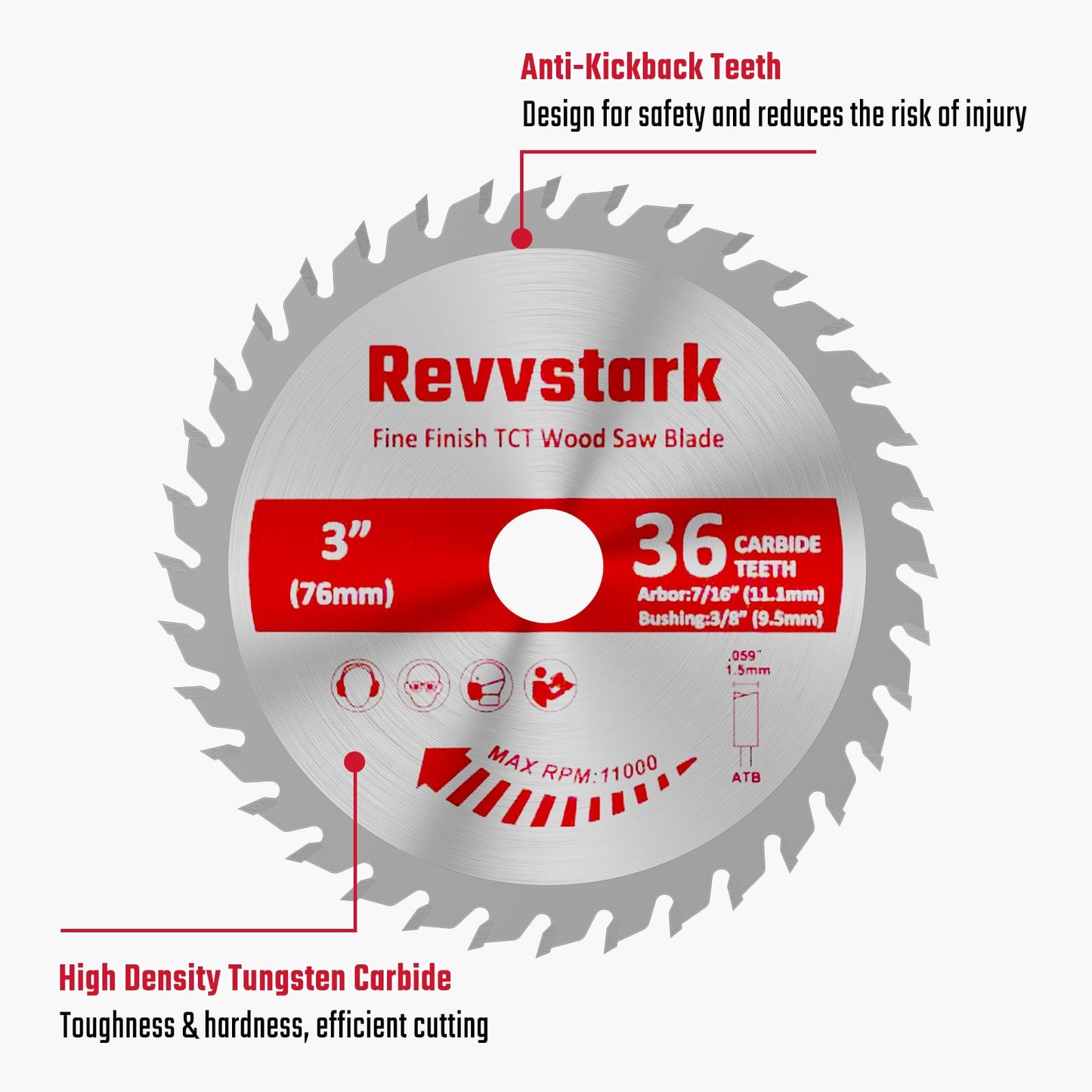 Circular Saw Blade 6-1/2" 24T&60T, Carbide Tipped Teeth, TCT Saw Blades for Cutting Various Wood, Plastic and Composite Materials, 5/8" Arbor, Fit Dewalt Craftsman Ryobi Milwaukee