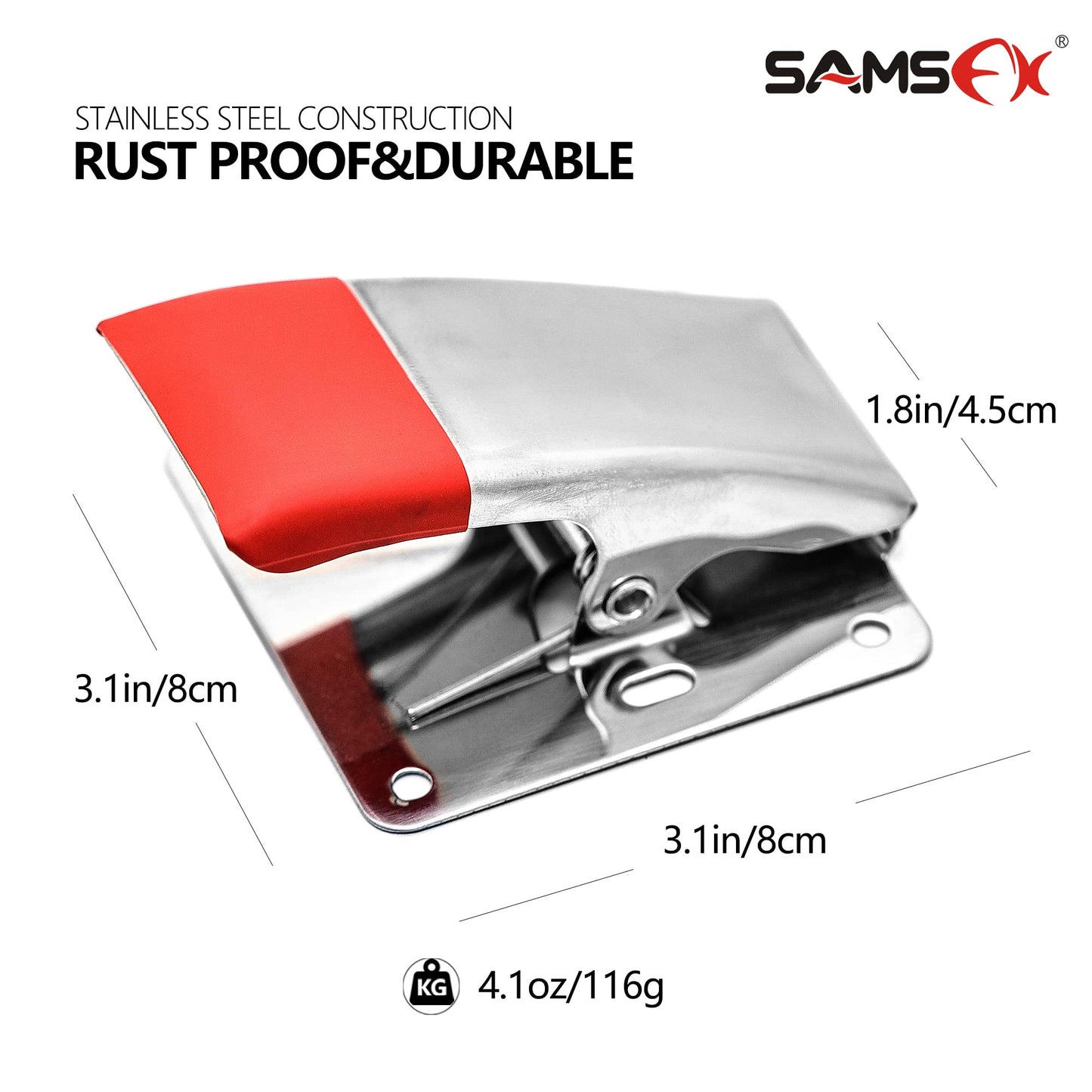 SAMSFX Fish Cleaning Board Tools Fillet Clamp w/Screws Deep-Jaw Fish Tail Clip Board for Scaling Table Bait (Fish Clamps with Black Grip)